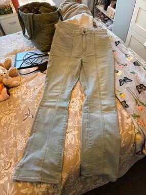 Levi's Light Olive Green Flared Pants